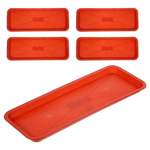 HEANUJJ 5Pcs Red Shallow Rectangular Planter Tray for Collecting Excess Water Outdoors
