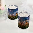 thumbnail image 2 of Yayeee 2 Pack Qtip Holder Bathroom Cotton Swab Canister with Lid Clear Dispenser Set, Sunflower Moon, 2 of 6