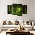 thumbnail image 2 of Elephant Stock Mossy Green Forest Wall Art - Horizontal Multi Panel Canvas - Living Room Wall Decor - Nature Multi Panel - Green And Decor - 75" x 48", 2 of 8