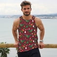 thumbnail image 6 of Uemuo Dinosaur Christmas Pattern Men's Muscle Shirts Sleeveless Dry Fit Gym Workout Tank Top Lightweight Sports Tank Top Beach Tank Top, Loose-fit Sleeveless Shirt-XX-Large, 6 of 7