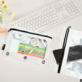 thumbnail image 4 of 2 Pack Pencil Pouch for 3 Ring Binder Smooth Zipper Folders with Pockets Clear Window Pencil Case Ink Tulips with Leaf, 4 of 6