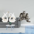 thumbnail image 2 of Elegante conjunto de esculturas de animales de cerámica: cisne y búho. Ideal para estantería, vitrina, sala de estar, oficina o mesa. Adorno decorativ, 2 of 8
