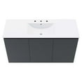thumbnail image 5 of Modway Bryn 48" Modern Wood/Ceramic Wall-Mount Bathroom Vanity in Gray/White, 5 of 8