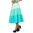 thumbnail image 3 of Bimba Flaired Cotton Boho Summer Skirt Elastic Waist Mid-Calf Ruffle Skirts, 3 of 6