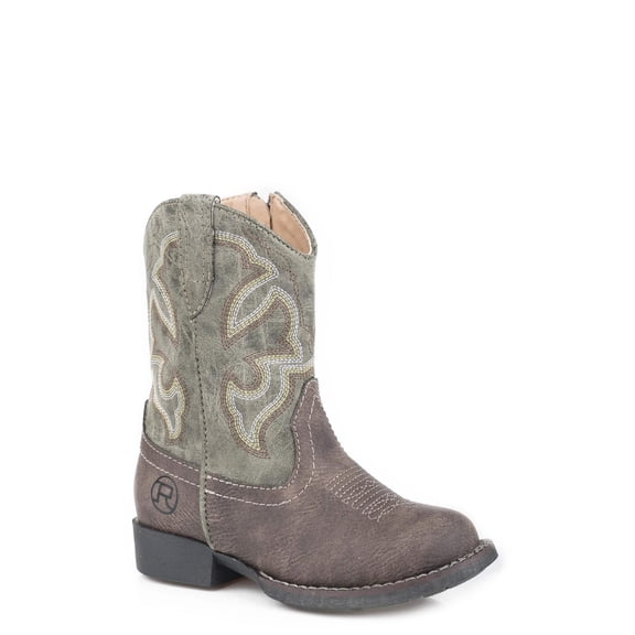 Roper Toddler Boys Cody Embroidery Round Toe Cowboy Casual Boots Mid Calf