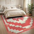 thumbnail image 3 of ODIKA 8'x10' Washable Area Rug Pixel Retro Atomic Mosaic Border Motif Geometric Mid Century Refined Structured for Dining Room, Large Office, Lounge, Non-Slip Chair-Friendly Mat, 3 of 7