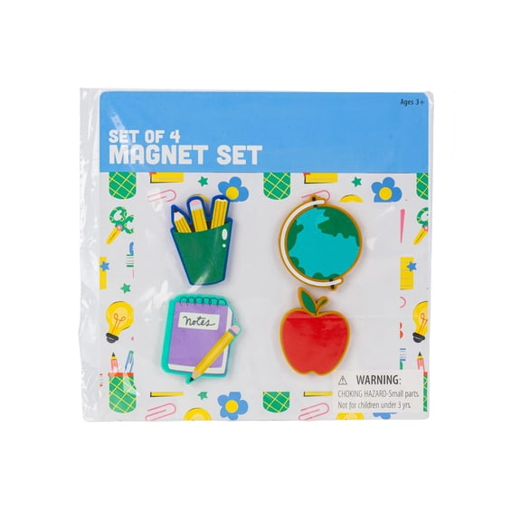 Apple Theme Magnet Set, Assorted Shapes, 1.57 x 1.1 x 0.118 in