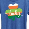thumbnail image 3 of Instant Message - Lucky Striped Shamrock - Women's Short Sleeve Graphic T-Shirt, 3 of 6