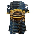 thumbnail image 5 of Watercolor Bumblebee With Yellow Sunflowers Womens Summer V Neck Zipper Top Short Sleeve T Shirt Off Shoulder Top Casual Classy Loose Shirts, 5 of 7