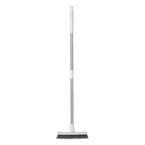 Qocolhg Floor Scrub Brush Bathroom Long Handle Bathtub Push Broom Shower Tile Grout Scrubber Rotatable Indoor Kitchen Crevice Cleaning Brush for Hard to Reach Areas - Light Blue 35.4inch, White