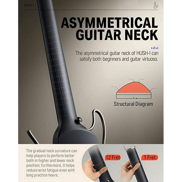 Donner HUSH-I Portable Acoustic-Electric Guitar, Ultra-Light
