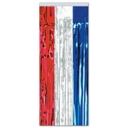 Beistle Pack of 6 Patriotic Red, White and Blue Hanging Gleam'n Curtain Party Decorations 8'