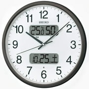 Seiko Clock Wall Clock 03: Black 01: Diameter 35cm Radio Analog Calendar Temperature Humidity Display BC405K