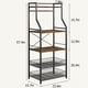 thumbnail image 3 of Soporte rústico para microondas, estante de almacenamiento de 5 niveles con pies ajustables y kit anti-vuelco, madera de ingeniería, 3 of 10