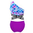 thumbnail image 4 of MSemis Kids Girls One-Shoulder Bikini Swimwear Set Two Piece Swimsuits, 4 of 4