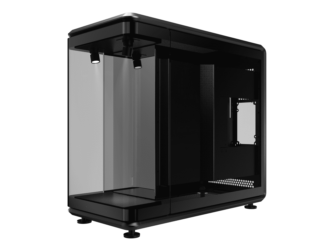 Cooler Master MasterFrame 360 Panorama Open-Frame ATX PC Case, 3-Side Panoramic Tempered Glass, 430mm GPU Max, 360mm Radiator Support, PCIe 5.0, Supports Up to 12 x 120mm Fans, USB4 Type-C