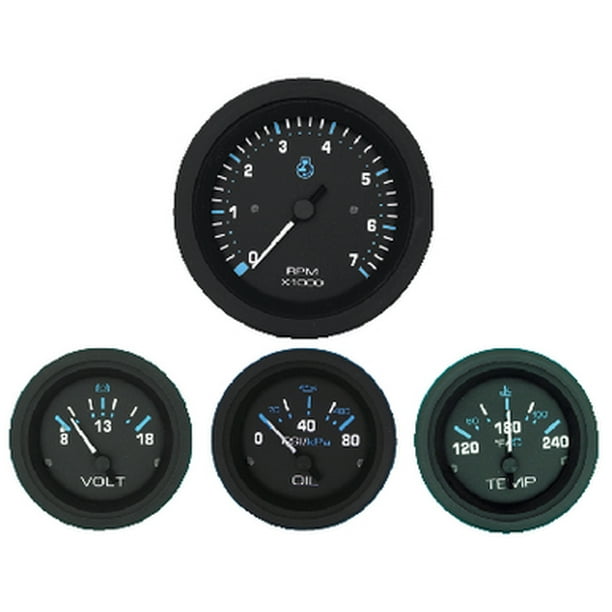 Sierra 69726P Eclipse Series Black Inboard 4 Set with Tachometer
