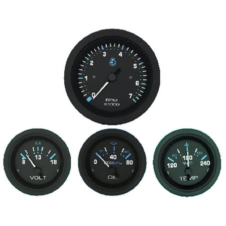 - Sierra 69726P Eclipse Series Black Inboard 4 Set with Tachometer, Voltmeter, Oil Pressure and Water Temperature Gauges