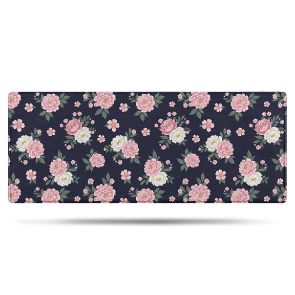 Pioneer Flower Floral Print Pattern Bathroom Rugs Mat, Non Slip Microfiber Bathroom Rug with Rubber Backing, Soft Mats for Bathroom Floor Tub Shower, 24"x60"