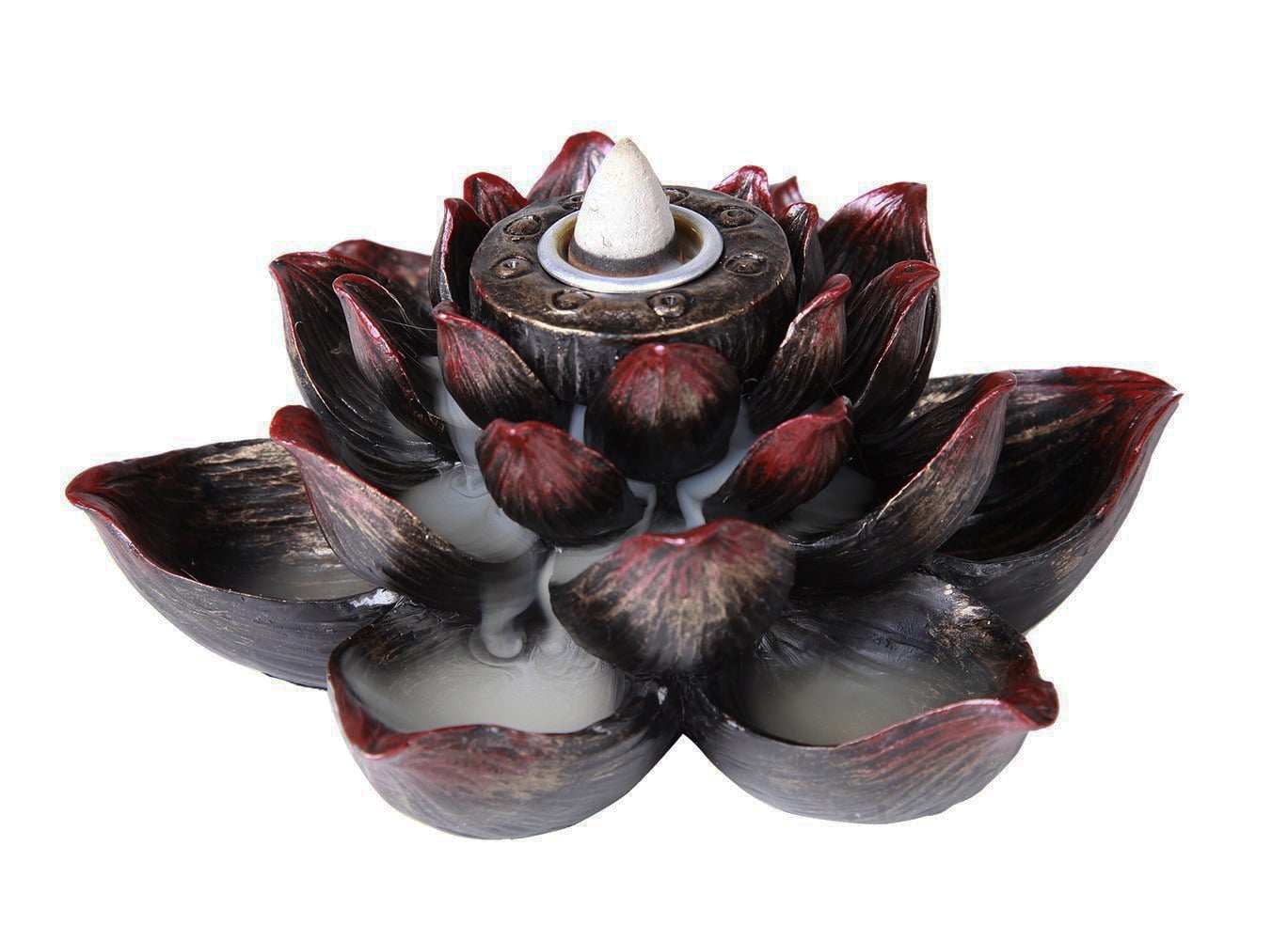 Ebros Buddha Padma Lotus Incense Stick Backflow Cone Holder Burner Figurine