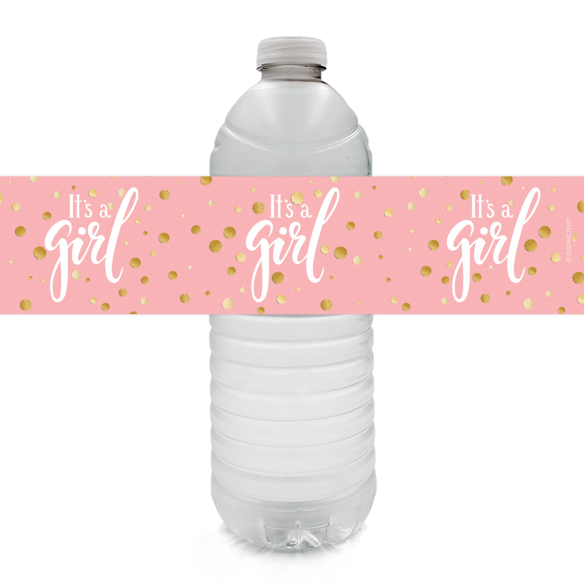 It's A Girl Water Bottle Labels Baby Shower 2 x 8 Inch 50 Total Stickers On A Roll 