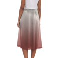 thumbnail image 4 of vigerkar Women's Boho Floral Print Elastic High Waist A Line Flowy Swing Elegant Midi Skirt Brick Red, XL, 4 of 6