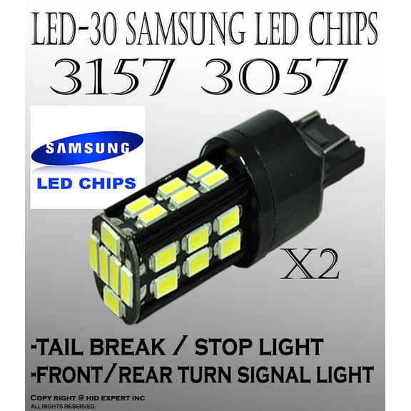 ICBEAMER T20 7440 Front / Rear Signal Super White 30 LED Bulbs ICBEAMER Chips fast ship