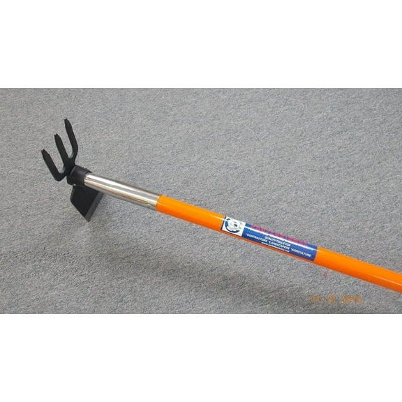 3-Prong Cultivator Hoe With Dual Heads with Fiberglass Handle