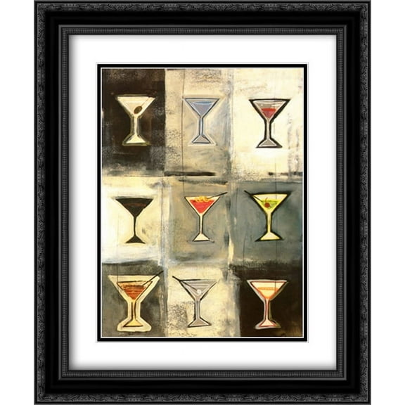 Cabernet 2x Matted 15x18 Black Ornate Framed Art Print by Niro Vasali