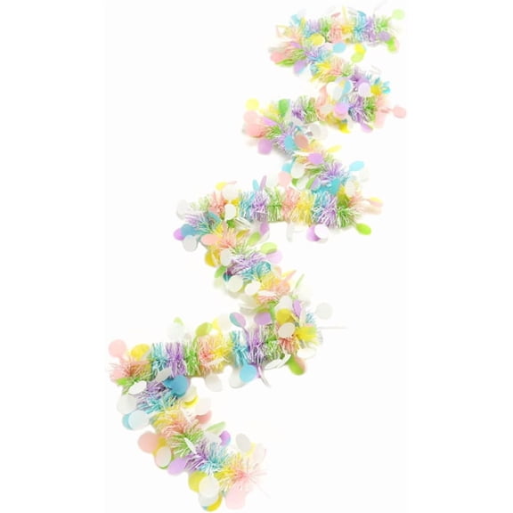 6.56ft Easter Tinsel Garlands Spring Hanging Garland Colorful Metallic Tinsel Twist Garland Decoration Easter Party Tree Home Hanging Ornament Birthday Party Supplie Easter Decor Outdoor