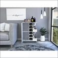 thumbnail image 5 of Bar Cart with 2 Open Shelves, 6 Wine Cubbies, Locking Casters, Cabinet - White | Modern | Particle Board, 5 of 10