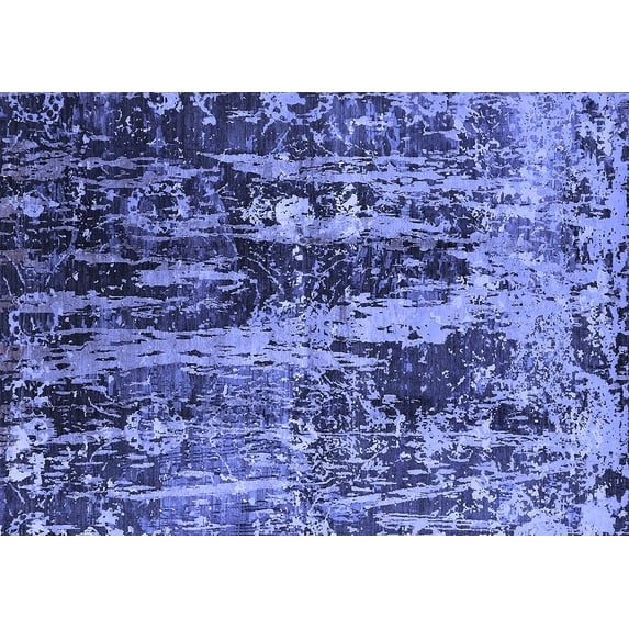 Ahgly Company Indoor Rectangle Oriental Blue Industrial Area Rugs, 7' x 9'