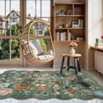 thumbnail image 2 of 4x6 Living Room Area Rugs: Washable Farmhouse Kitchen Floral Rugs Non-slip Small Cute Bedroom Carpet Non-shedding Floor Mat For University Dormitory Decorative Rugs(4x6 Floral/green), 2 of 8