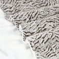 thumbnail image 3 of Luxury Faux Micro Fur Wave Design Ultra Plush and Super Soft Sherpa Fleece Decorative Throw Blanket, Grey 51” x 60”, 3 of 3