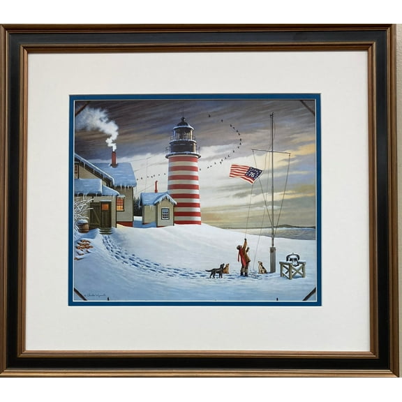 Charles Wysocki "West Quoddy Head Light" New CUSTOM FRAMED Art Americana Generic
