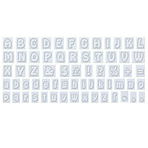 Naiovety 64 unids/set molde de letras del alfabeto portátil molde de Fondant para galletas hogar panadería Sugarcraft DIY herramienta para Type3 NO3
