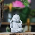 thumbnail image 4 of Little Monk Statue Chinese Style Sculpture Decoration Adorable Buddha For Home, 4 of 8