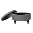 thumbnail image 6 of Abble 32" Gray Fabric Tufted Round Storage Cocktail Ottoman, 6 of 7