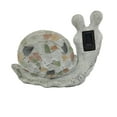 thumbnail image 2 of Grey Mosaic Design Garden Snails Statue w Solar Power Light Eyes Faux Stone Finish 14x7x10", 2 of 3