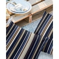 thumbnail image 2 of Pack of 2 Outdoor Pillow Covers, Blue Brown Stripes Waterproof Square Throw Pillowcase Cushion Decorative Pillow Covers for Couch Patio Tent, 24x24 in, 2 of 6
