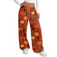 thumbnail image 4 of Trgacdwlo Halloween Pajama Pants Women Funny Pumpkin Print Fall Wide Leg Lounge Bottoms Funny Pumpkin Ghost Comfy Pajama Bottoms Women, 4 of 5