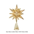 thumbnail image 3 of Navidad oro plata brillo árbol superior decoraciones árbol estrella noche lámpara hogar DIY, 3 of 6