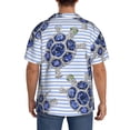 thumbnail image 6 of Picia Turtle with Blue Stones Men's Linen Shirts Short Sleeve Cuban Beach Shirts Casual Shirts Button Down Shirt for Men Beach Summer Wedding Shirt-4X-Large, 6 of 7
