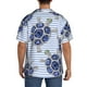thumbnail image 3 of Fotbe Turtle with Blue Stones Camisa Estampada de Manga Corta para Hombre, Casual de Verano, Estilo Playero, Sin Arrugas-XX-Large, 3 of 5
