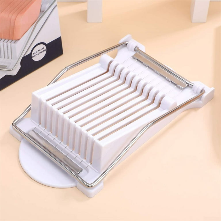Slicer Luncheon Meat Slicer Stainless Steel Durable Egg Fruit Slicer Soft  Food Cheese Sushi Cutter Canned Meat Cutting Machine with 10 Wires