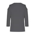 thumbnail image 7 of Gray Women's Long Sleeve T-shirt, 3/4 Length Sleeve Womens Tops 2025 Spring Neck Casual Print Tunic T Shirts Three Quarter Length Womens Tops,Women's Long sleeve T-shirt M, 7 of 7