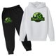 thumbnail image 3 of Ropa para niños de 3 a 12 años, estampado de dinosaurios de película, sudadera con capucha y pantalones de moda para niños y niñas, conjunto deportivo informal encantador de 2 piezas para correr, 3 of 5