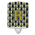 thumbnail image 1 of Carolines Treasures CJ1074-RCNL Letter R Football Blue & Gold Ceramic Night Light, 1 of 1