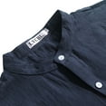 thumbnail image 5 of LVCBL Men's Csual Shirt with Pocket Daily Clothing At Home Lightweight Navy L, 5 of 7