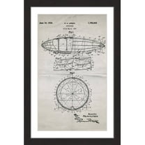 Marmont Hill - "Dirigible 1922 Old Paper" by Steve King Framed Painting Art Print